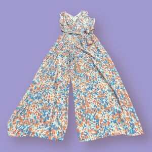 J. McLaughlin Hermione Jumpsuit Women's 4 Multi Pier Pebble Tie Front Back Zip